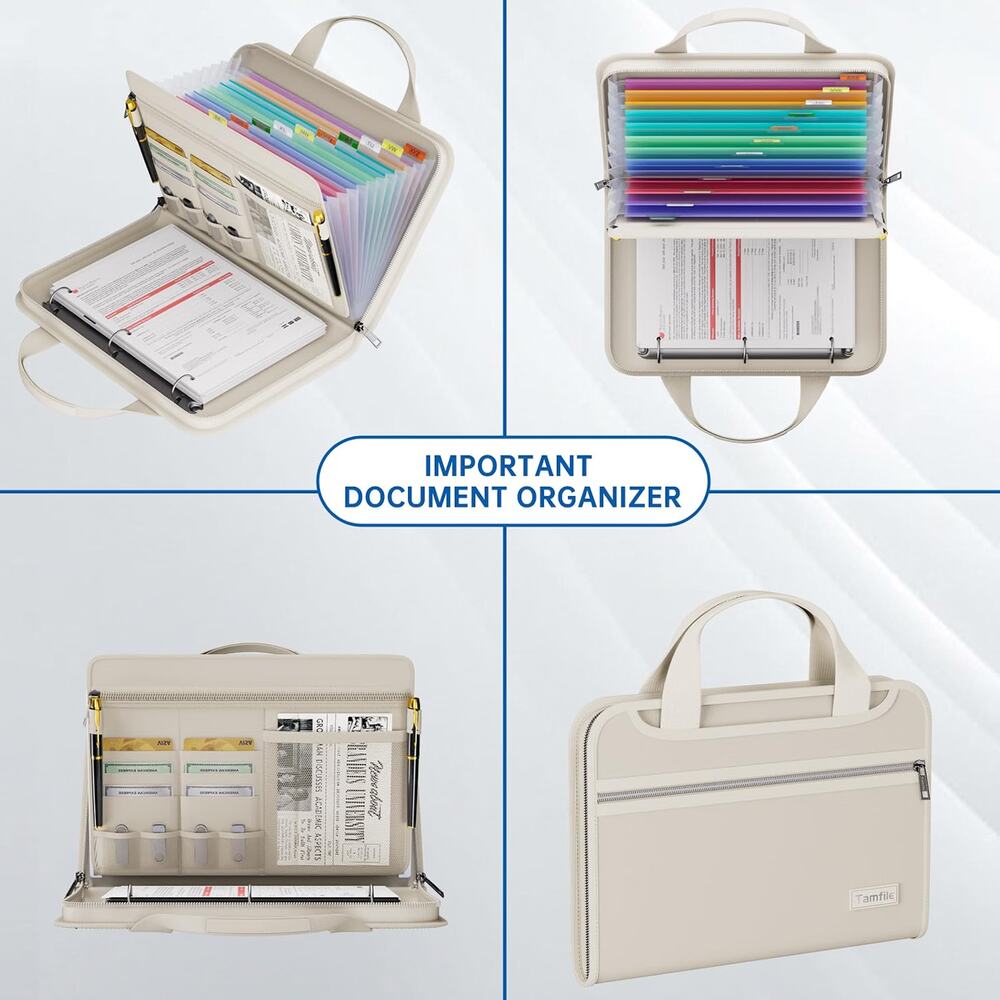 Tamfile Fireproof Accordion File Folder with Handle, Document Organizer Expandin - Picture 4 of 7